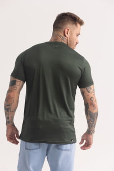 Camiseta Verde Slim em Suede Leve
